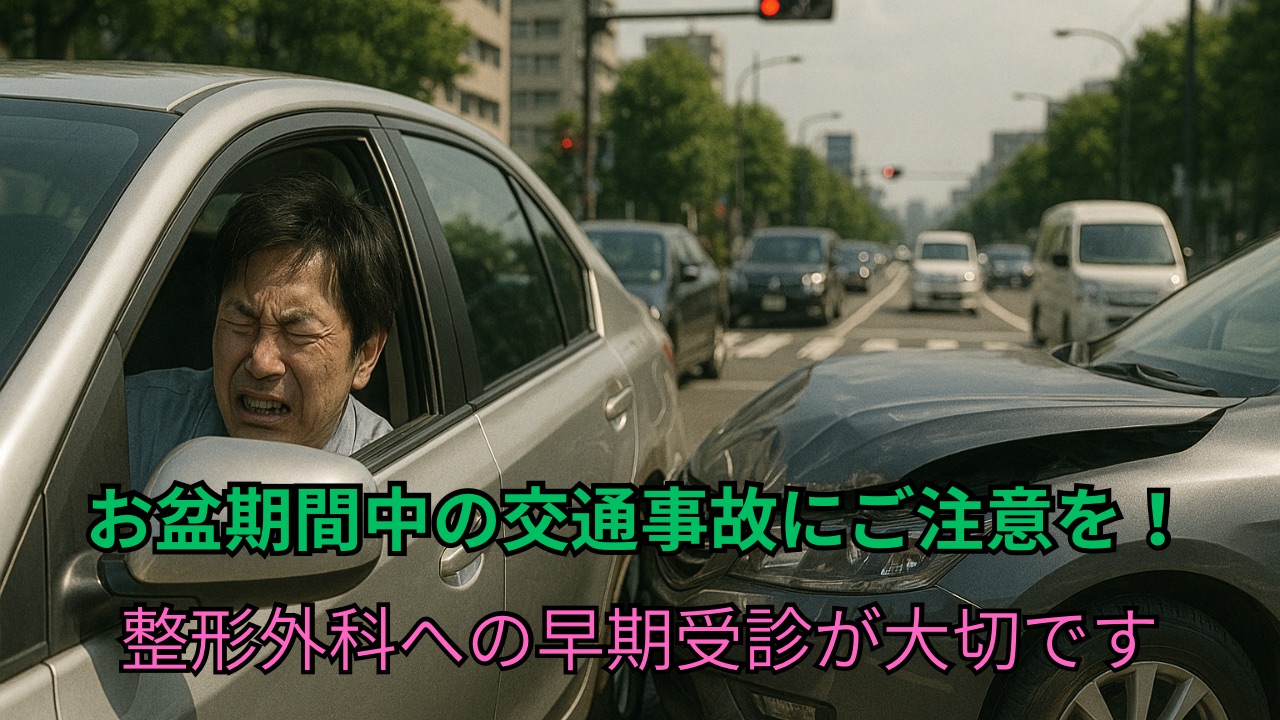 お盆期間中の交通事故にご注意を!整形外科への早期受診が大切です