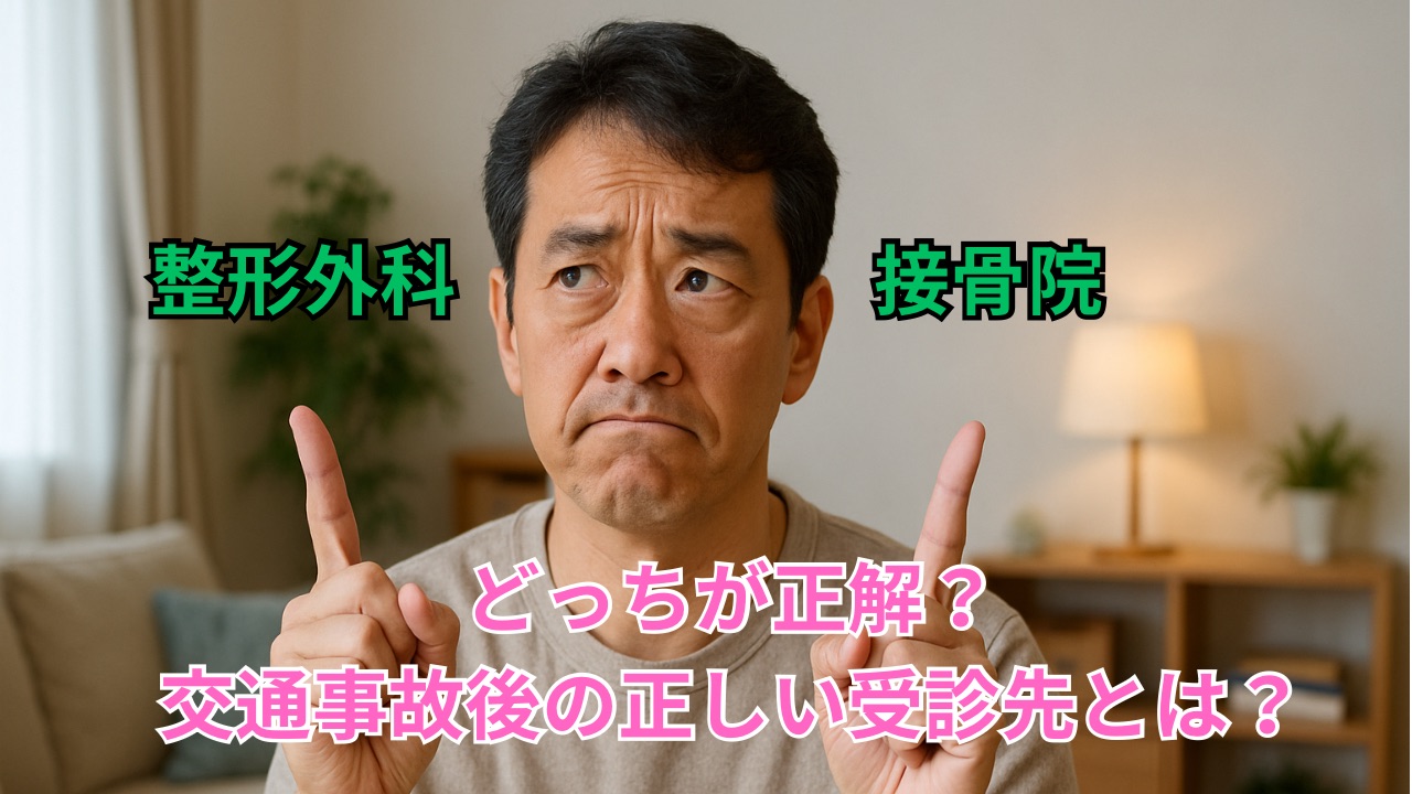 整形外科と接骨院、どっちが正解?交通事故後の正しい受診先とは