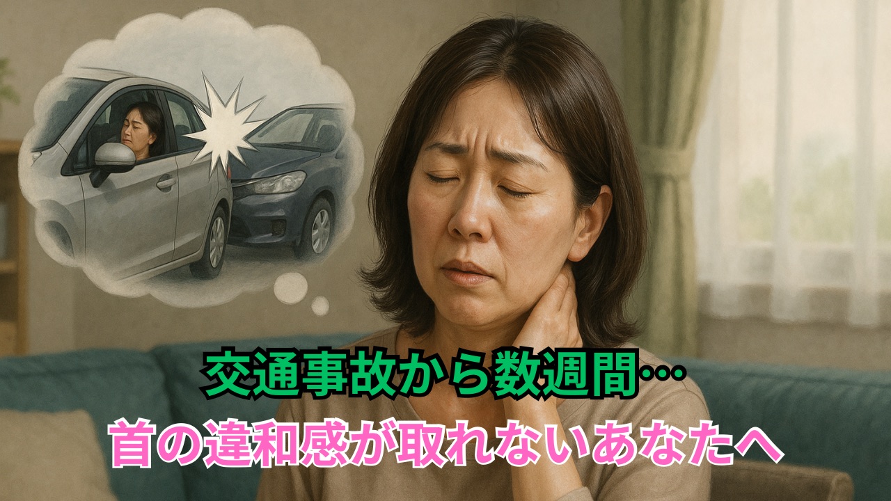 交通事故から数週間…首の違和感が取れないあなたへ