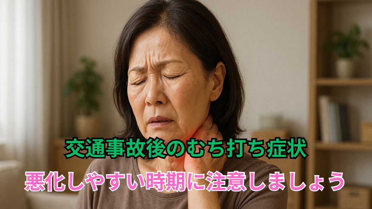 交通事故後のむち打ち症状、悪化しやすい時期に注意しましょう