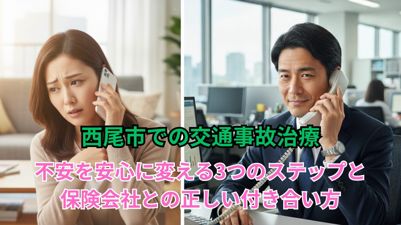 西尾市での交通事故治療:不安を安心に変える3つのステップと保険会社との正しい付き合い